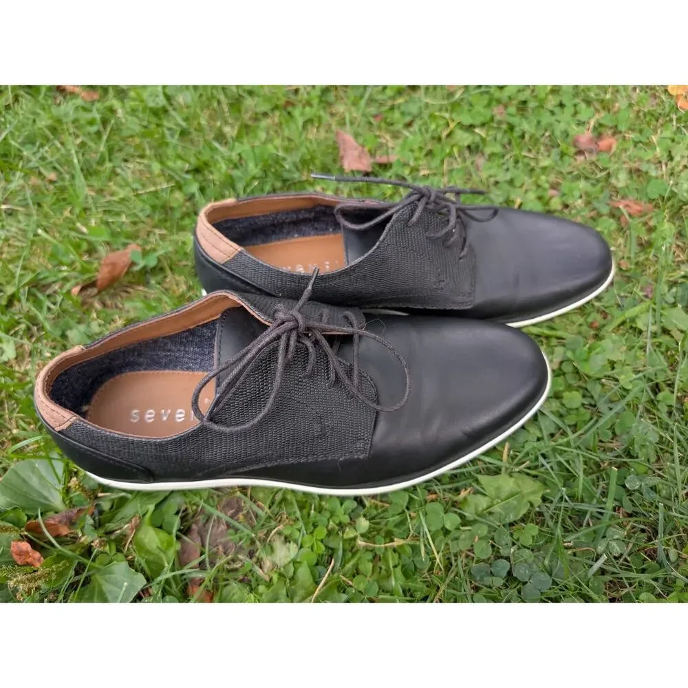 Seven 91 Men's Black Lace Up Oxford Dress‎ Shoes Size 8 Career Special occasion